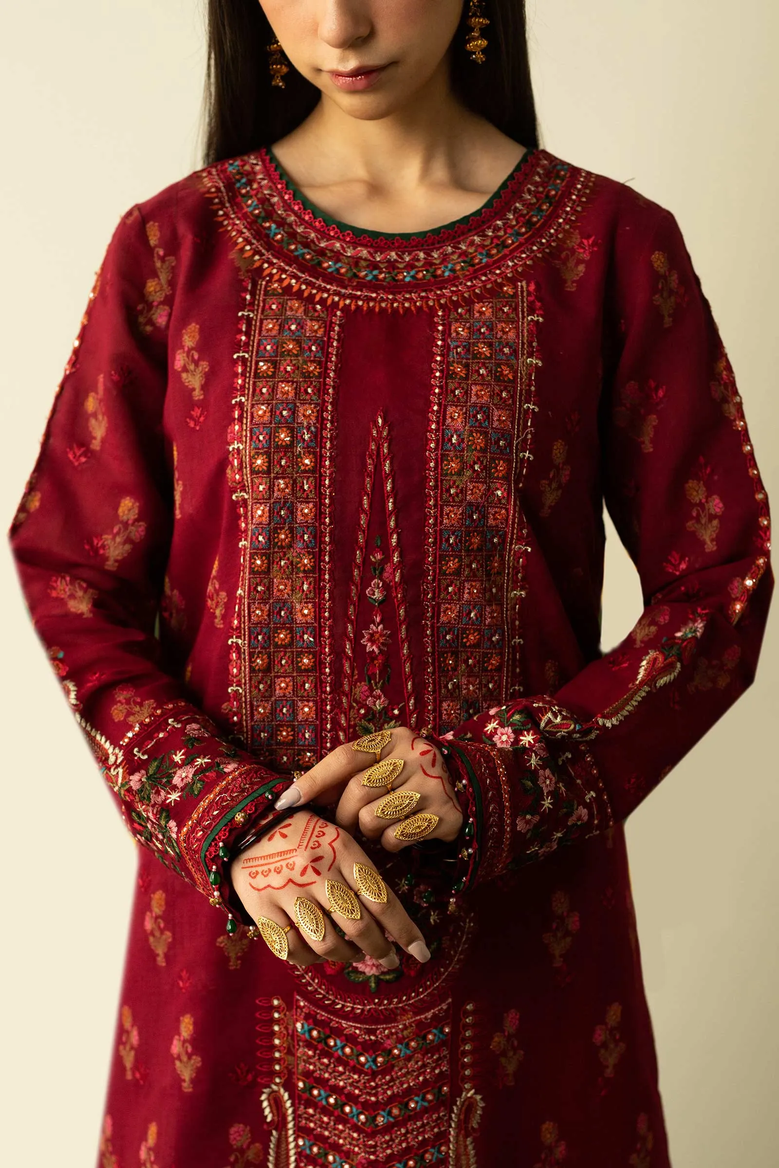 Maroon Pakistani Embroidered Salwar Kameez For Party Dress