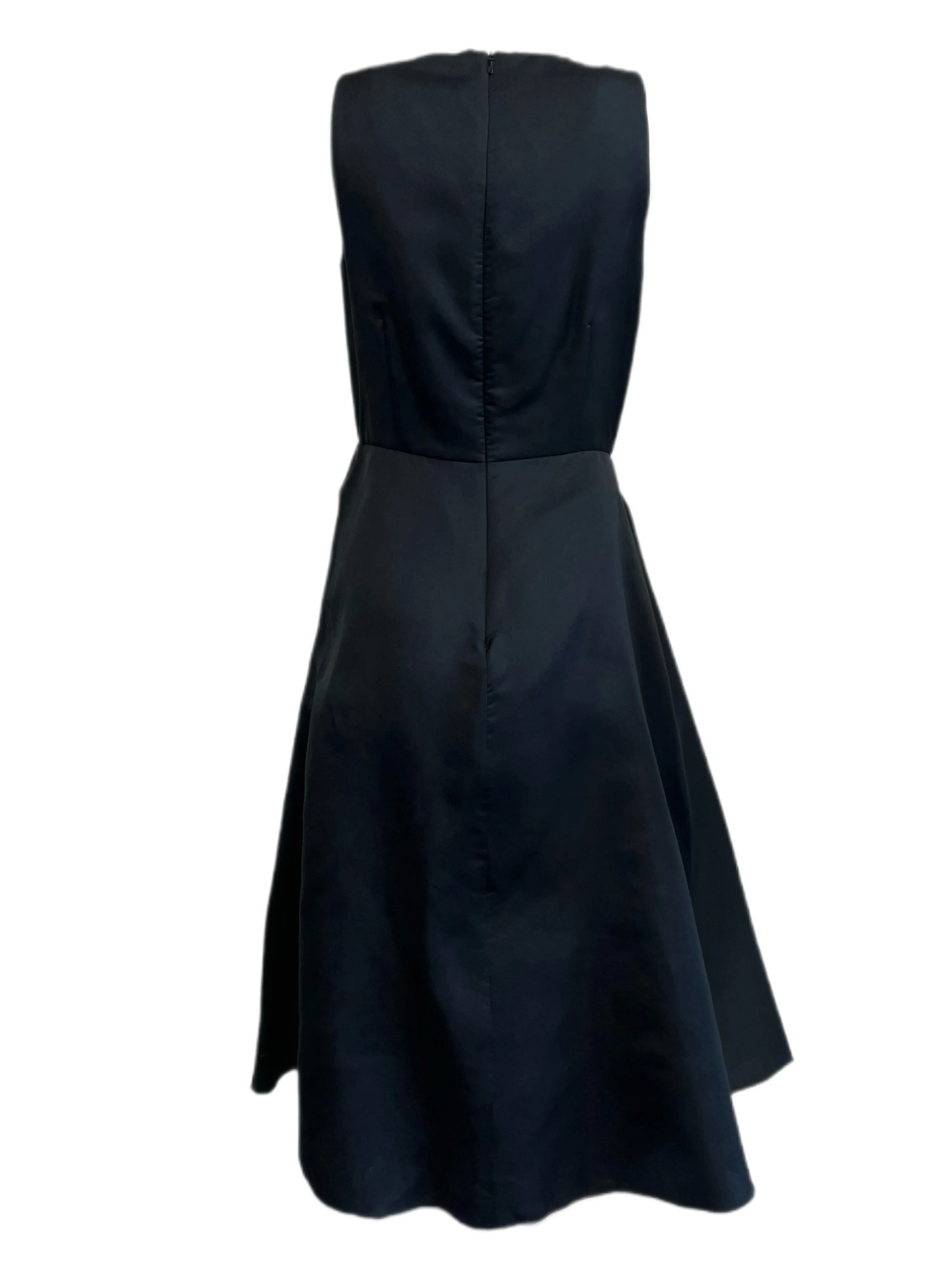 Max Mara Women's Black Pandoro Sleeveless Pleated A Line Dress Size 8 NWT