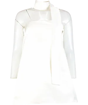 Maximilian White Grace Duchesse Satin Mini Dress UK 6