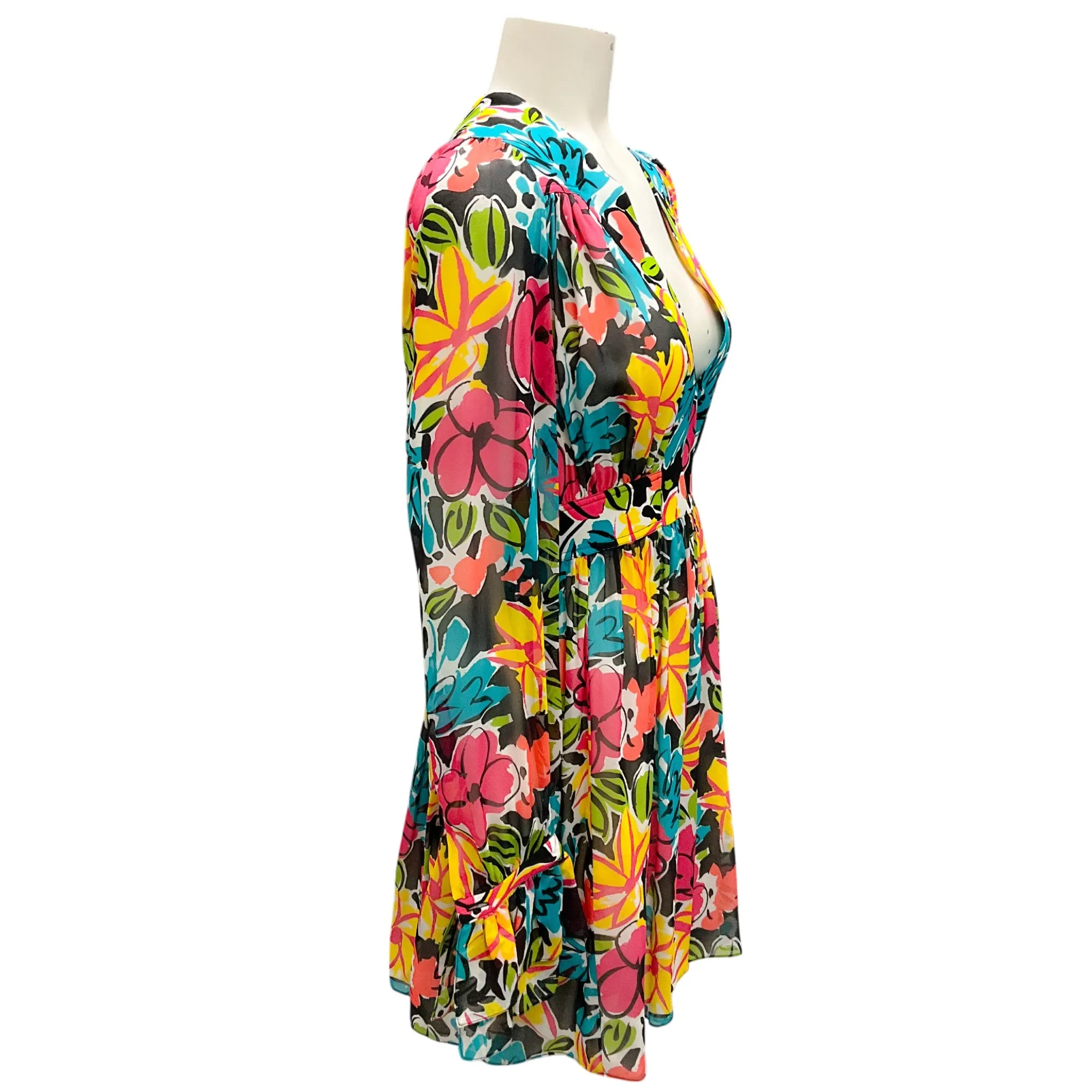 Michael Kors Collection Black Multi 2019 Printed Silk Chiffon Dress