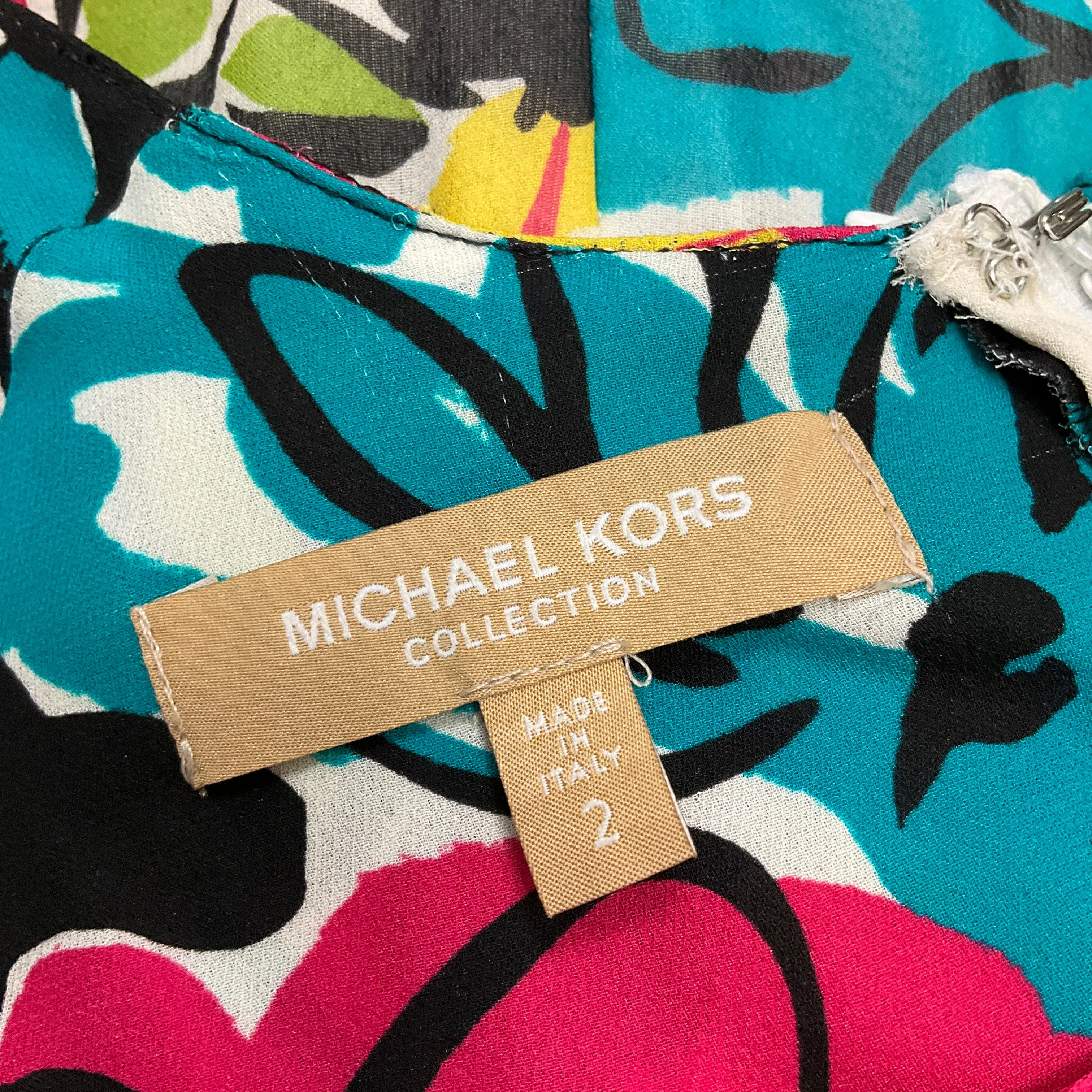 Michael Kors Collection Black Multi 2019 Printed Silk Chiffon Dress