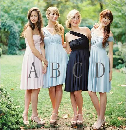 mismatched bridesmaid dresses short chiffon cheap 2021 custom country style wedding party dresses