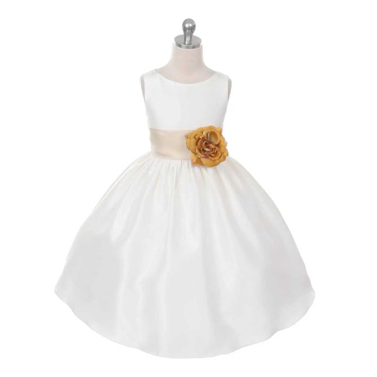 Morgan - White - Choice of Sash and Flower Colour
