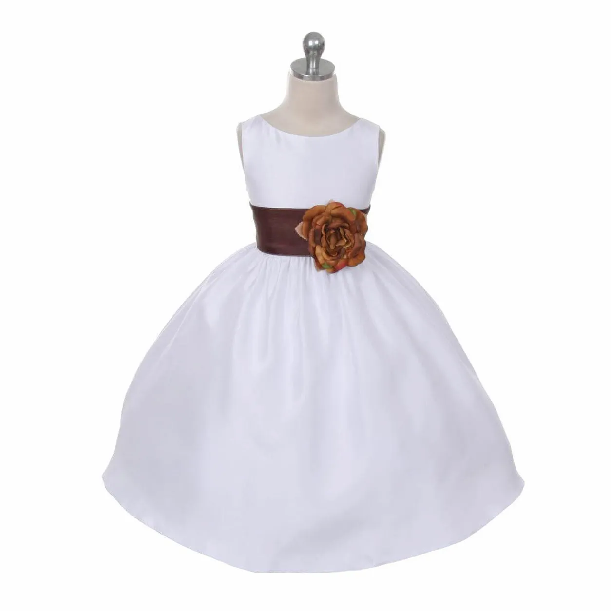 Morgan - White - Choice of Sash and Flower Colour