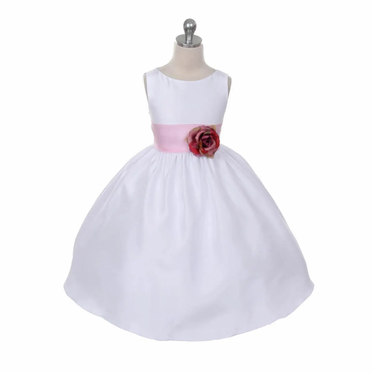 Morgan - White - Choice of Sash and Flower Colour