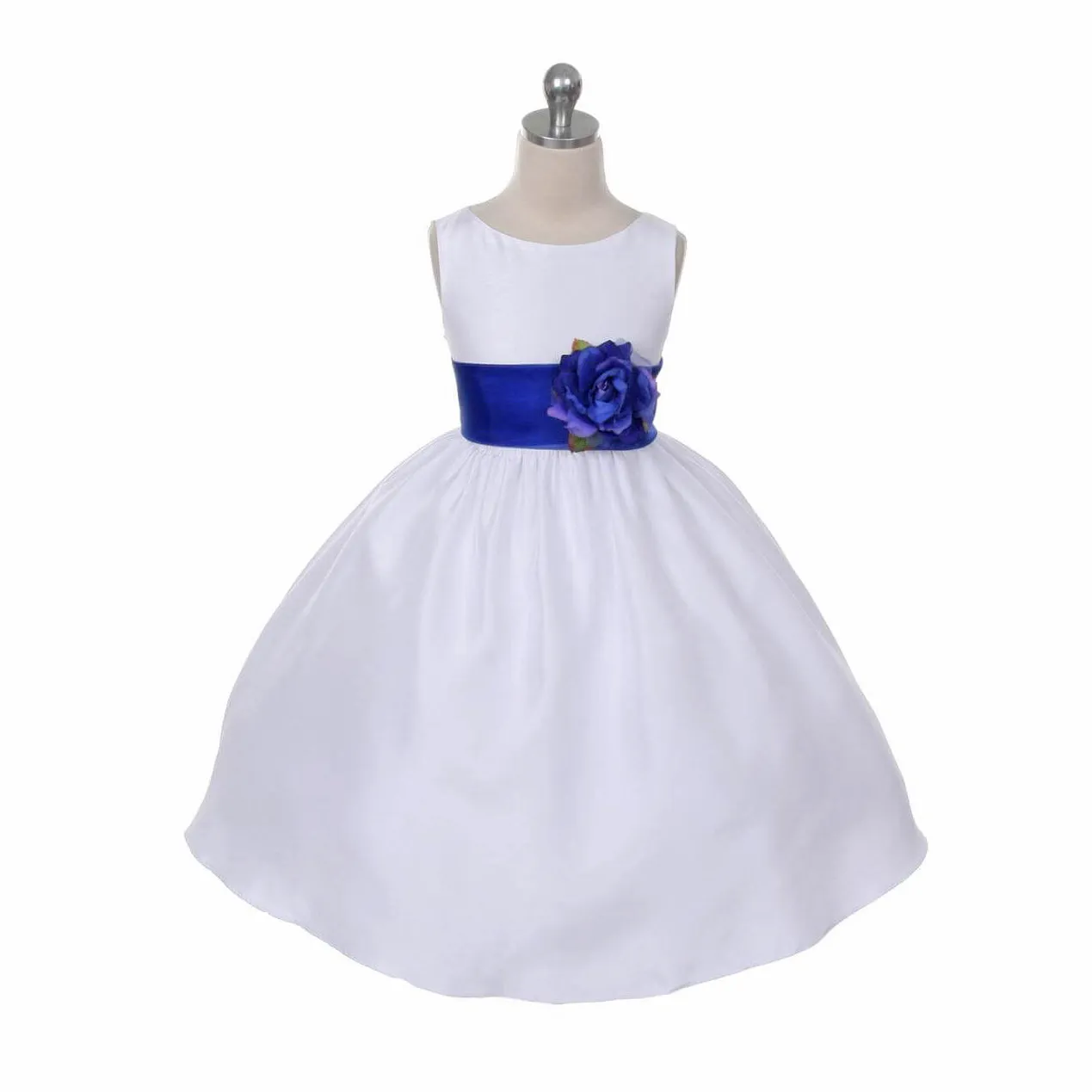 Morgan - White - Choice of Sash and Flower Colour