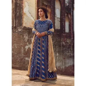 Navy blue Pakistani designer suit boutique # P2621