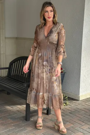 Norway Spruce Floral Silk Printed Dress