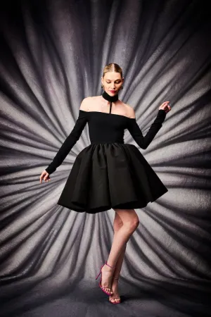 Off the Shoulder Collar Mini Dress