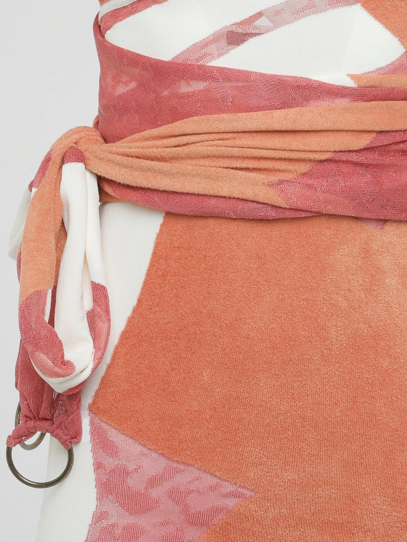 Orange Velvet Panel Mini Dress