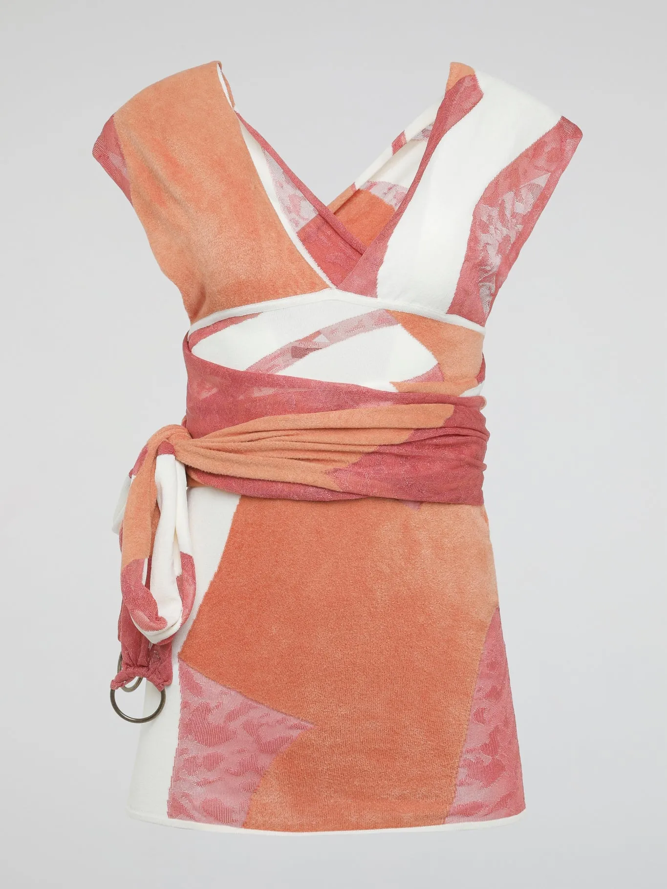 Orange Velvet Panel Mini Dress