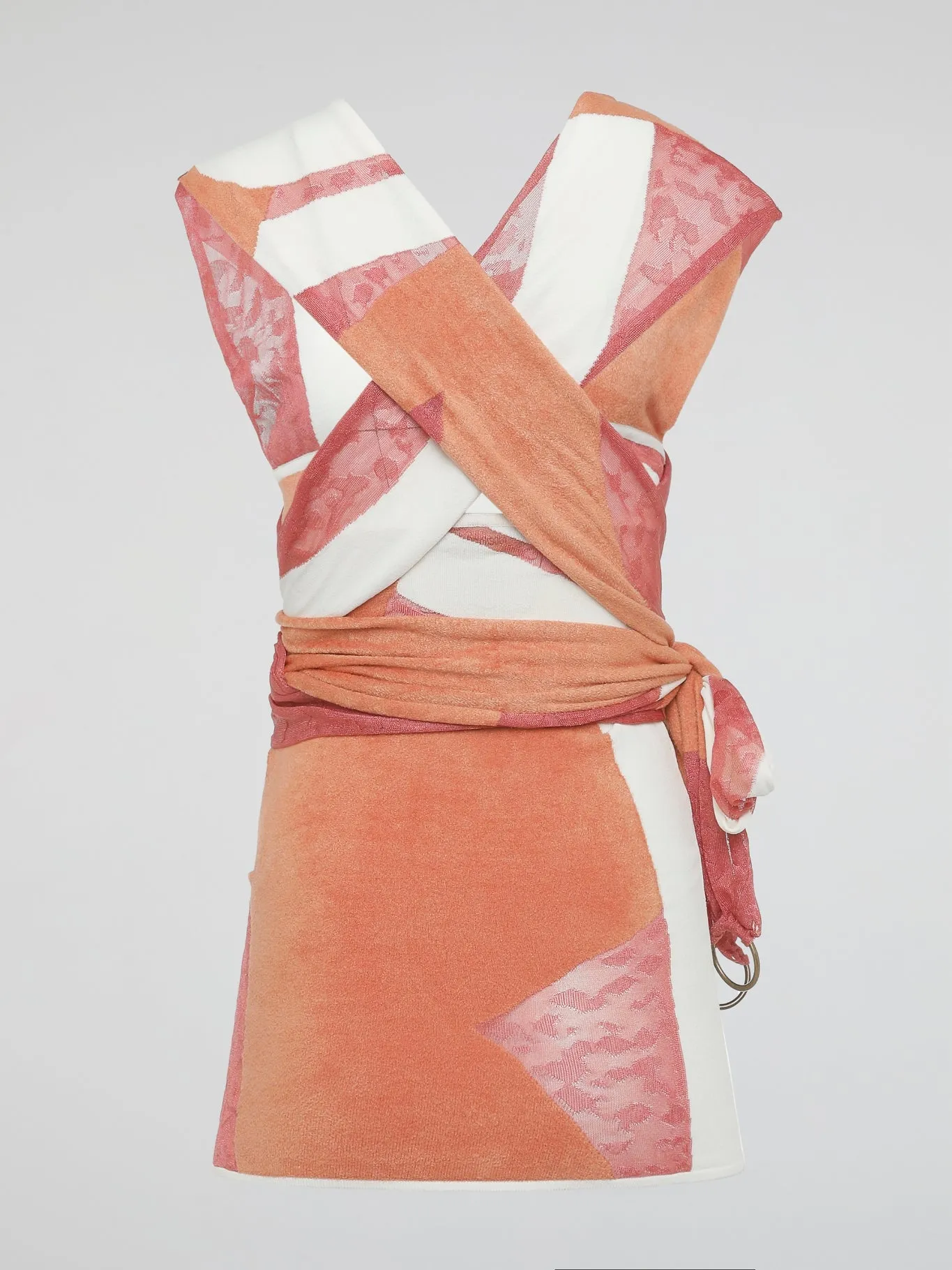 Orange Velvet Panel Mini Dress