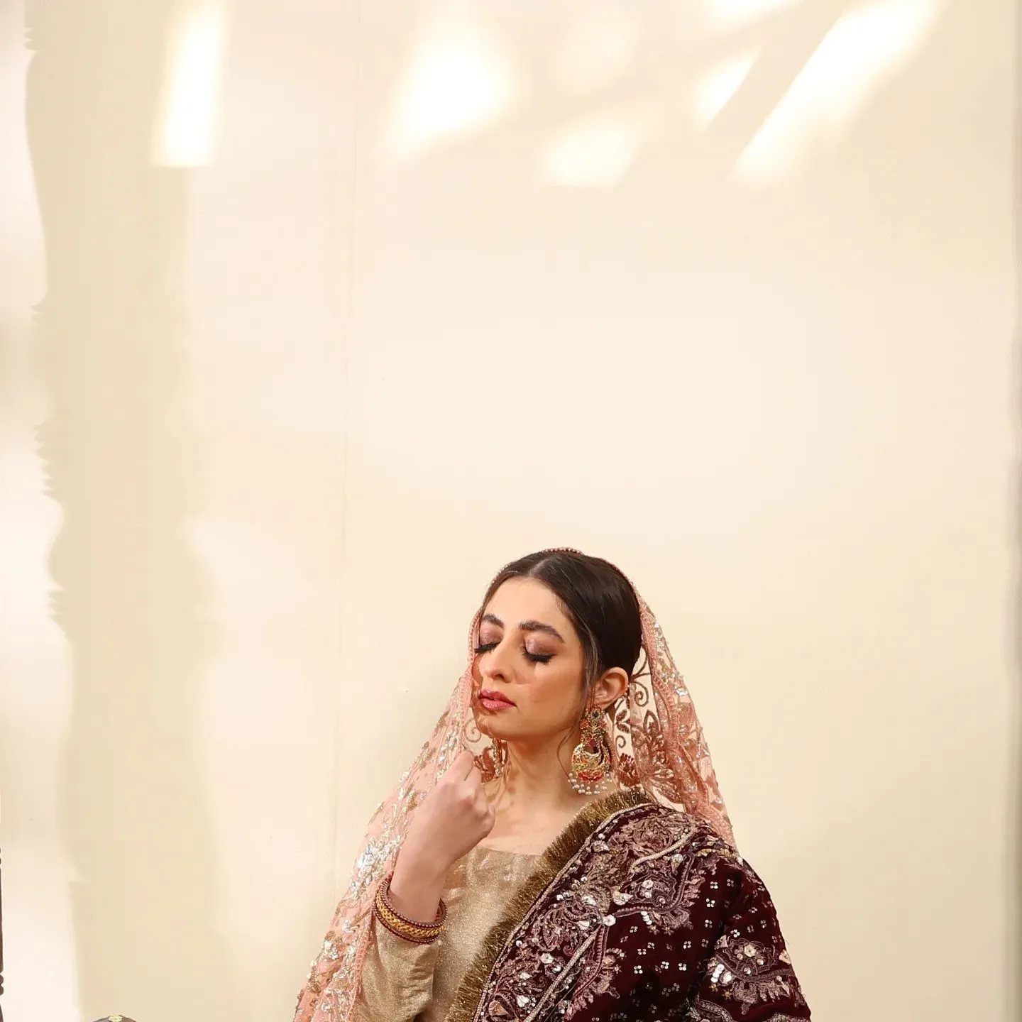 Pakistani Bridal Frock with Lehenga and Dupatta Dress