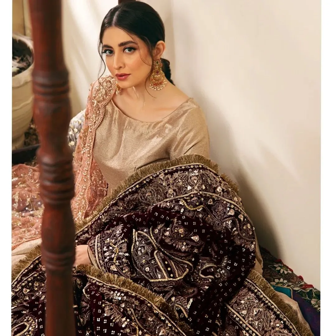 Pakistani Bridal Frock with Lehenga and Dupatta Dress