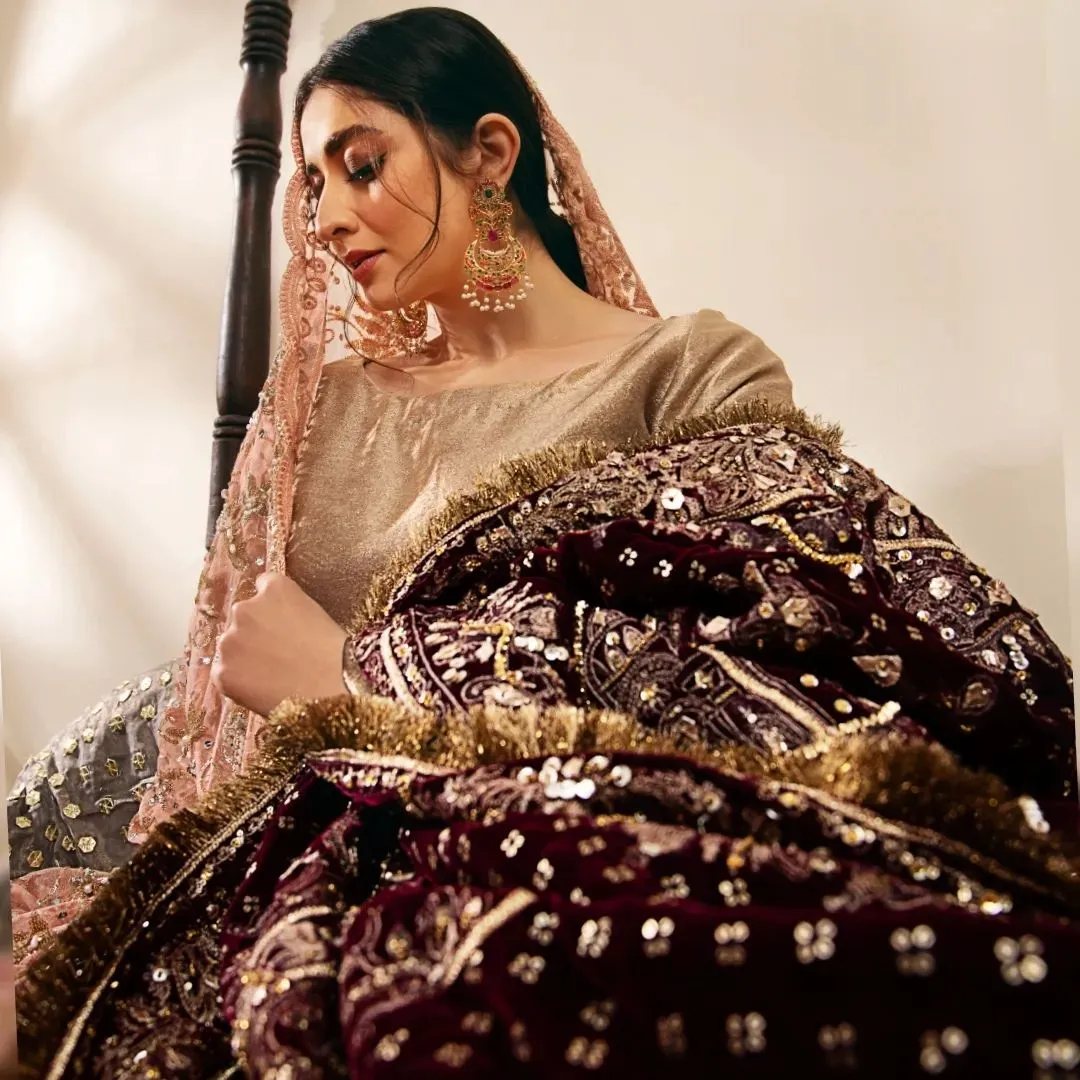 Pakistani Bridal Frock with Lehenga and Dupatta Dress
