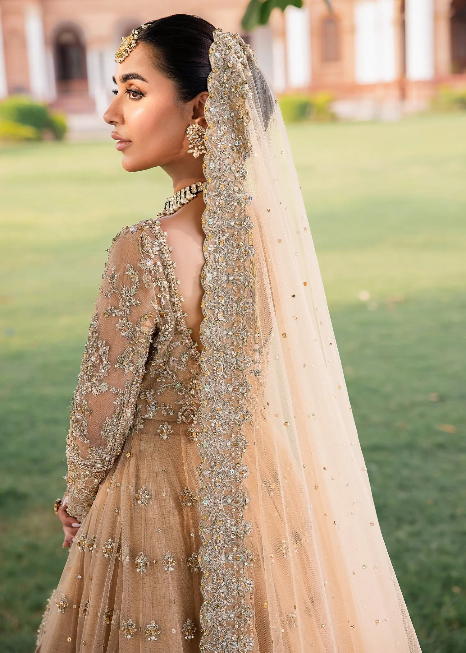 Pakistani Bridal Outfit in Lehenga Pishwas Frock Style