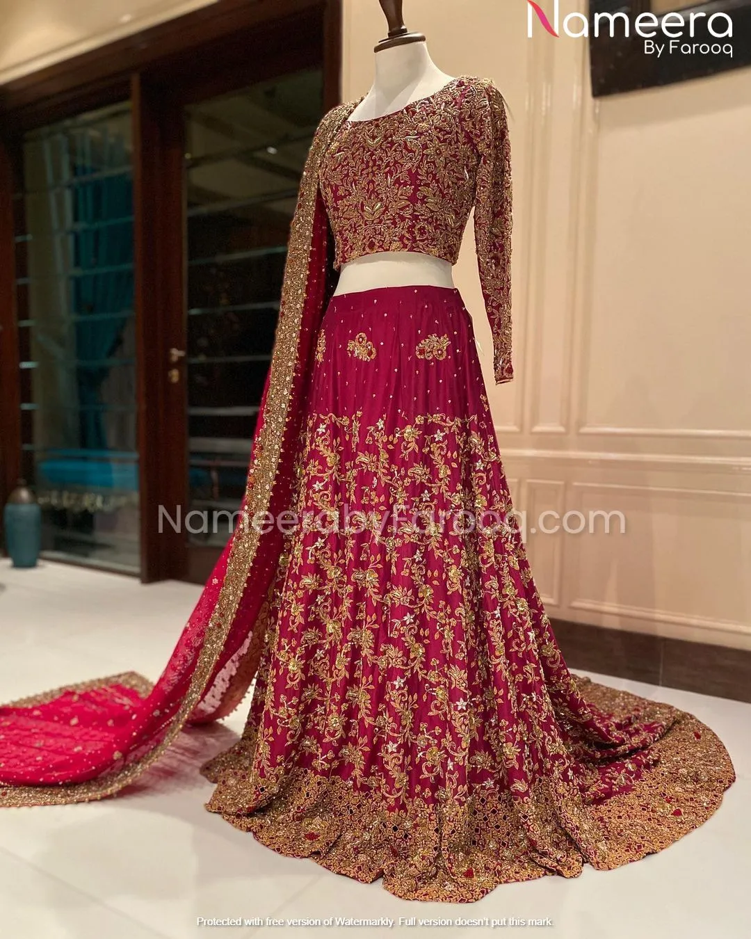 Pakistani Stunning Pink Bridal Lehnga Choli #BN231