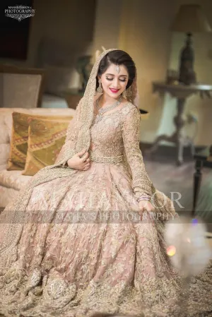 Pakistani Walima Bridal Dress In Pastel Pink Color Model# B 1658