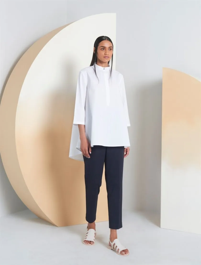 Perona   -   Womens-Bottoms-Trousers & Denims -Shalyn-Pwa-Ss24-512-24-Navy