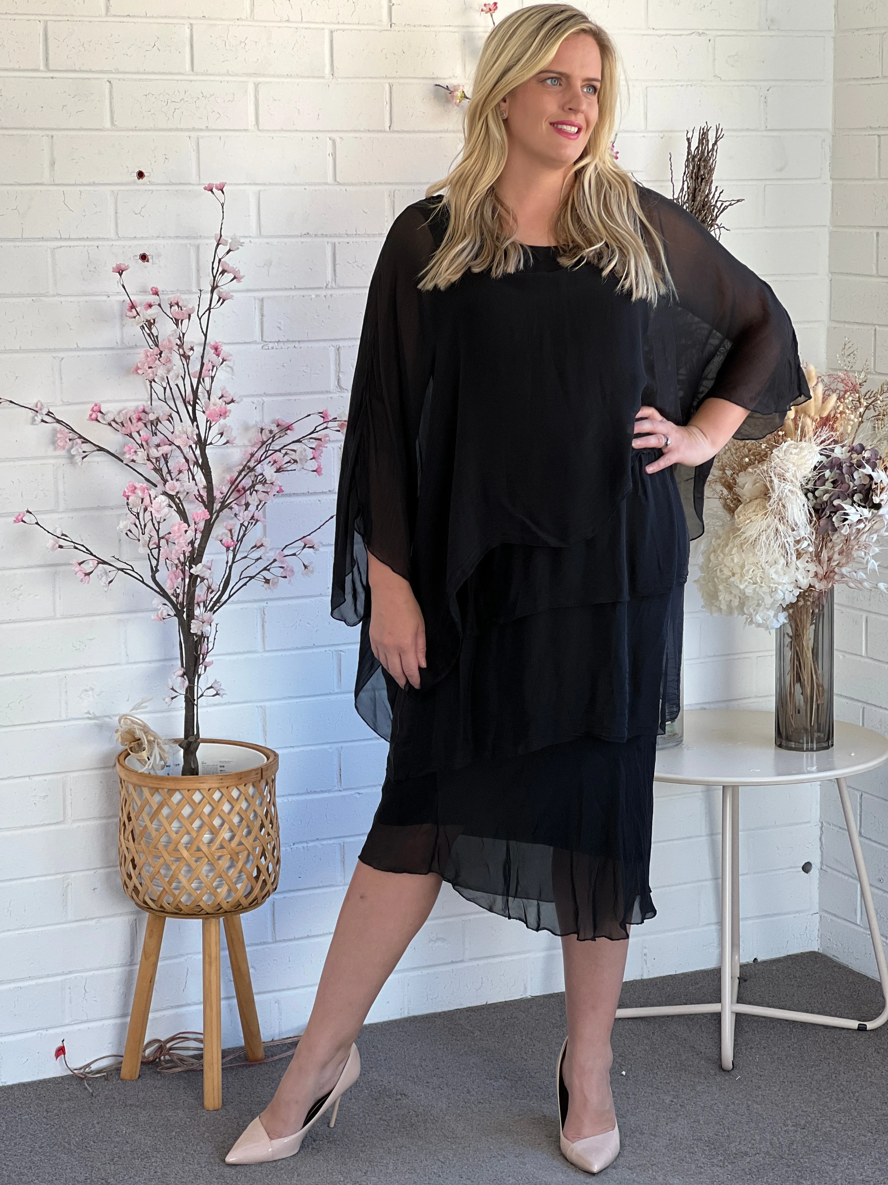 Piper Black Silk Dress