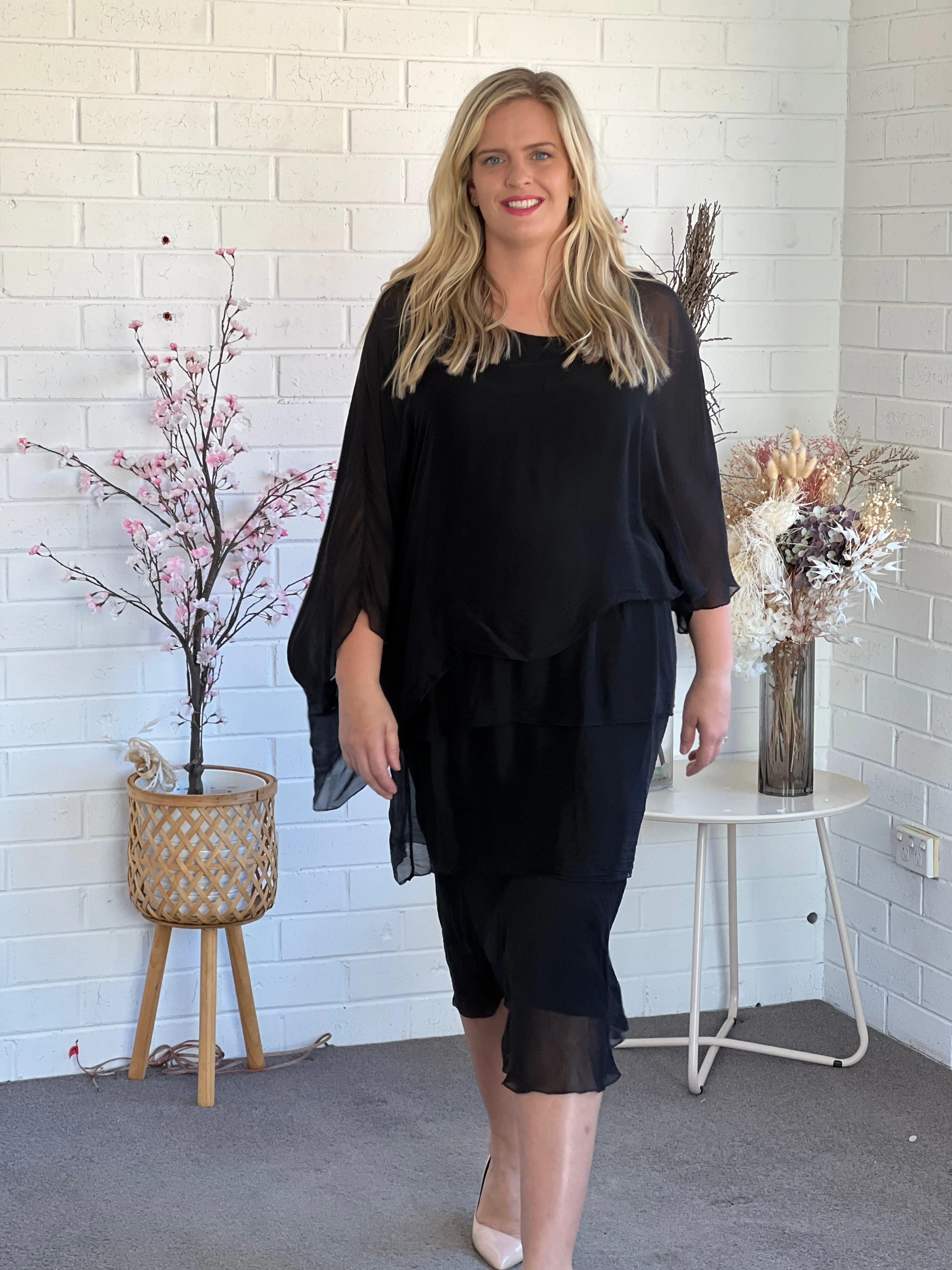 Piper Black Silk Dress