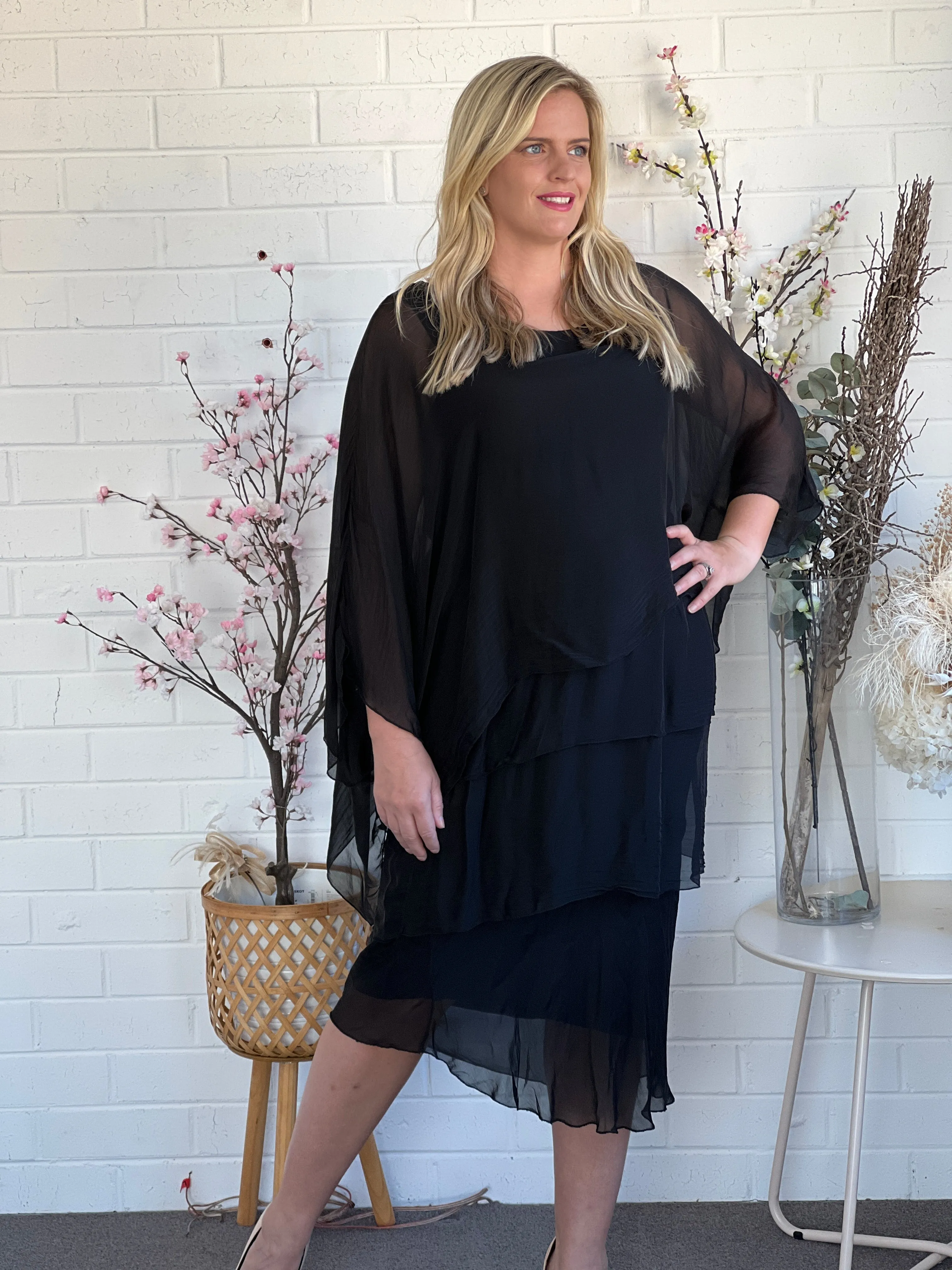 Piper Black Silk Dress