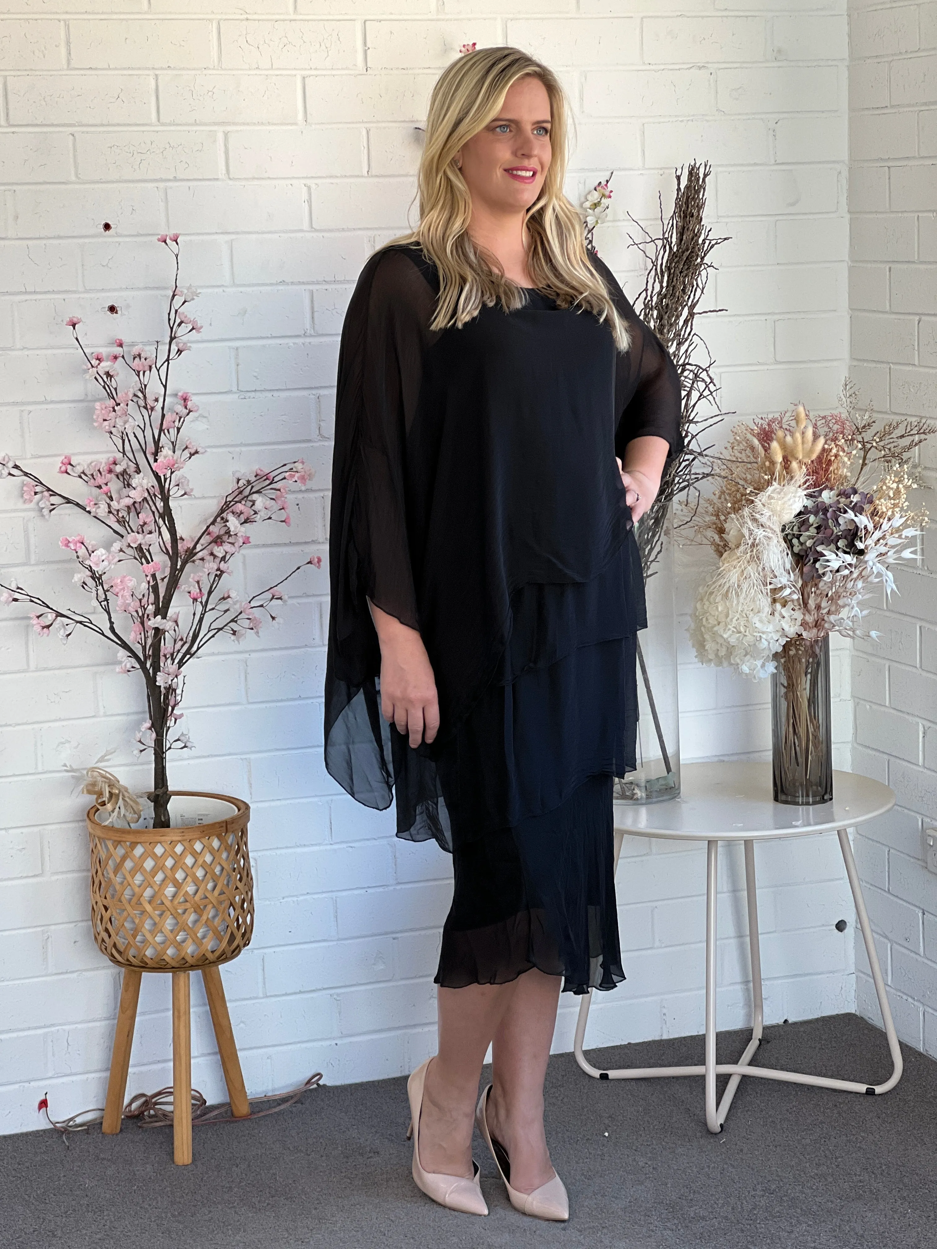 Piper Black Silk Dress