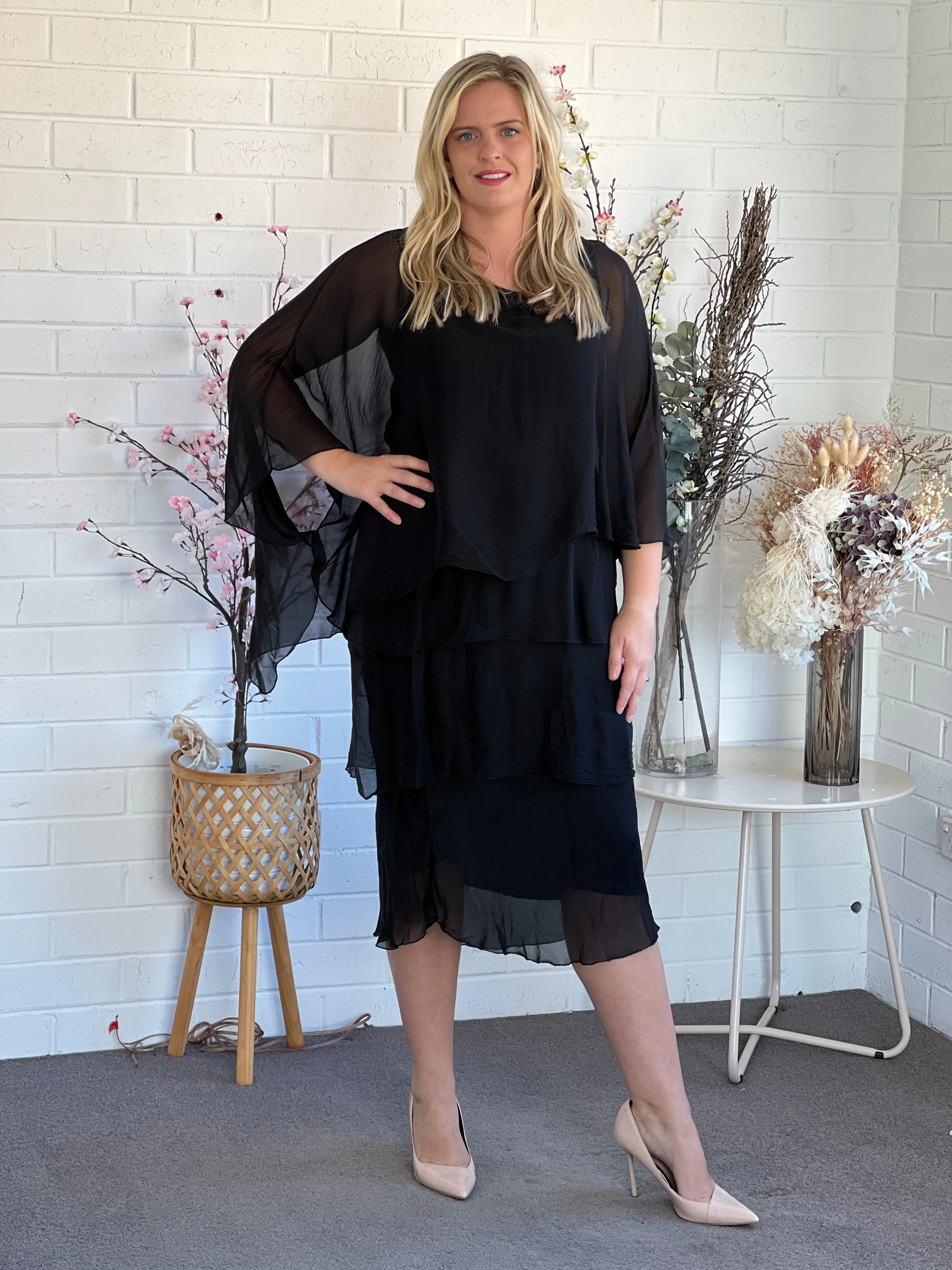 Piper Black Silk Dress
