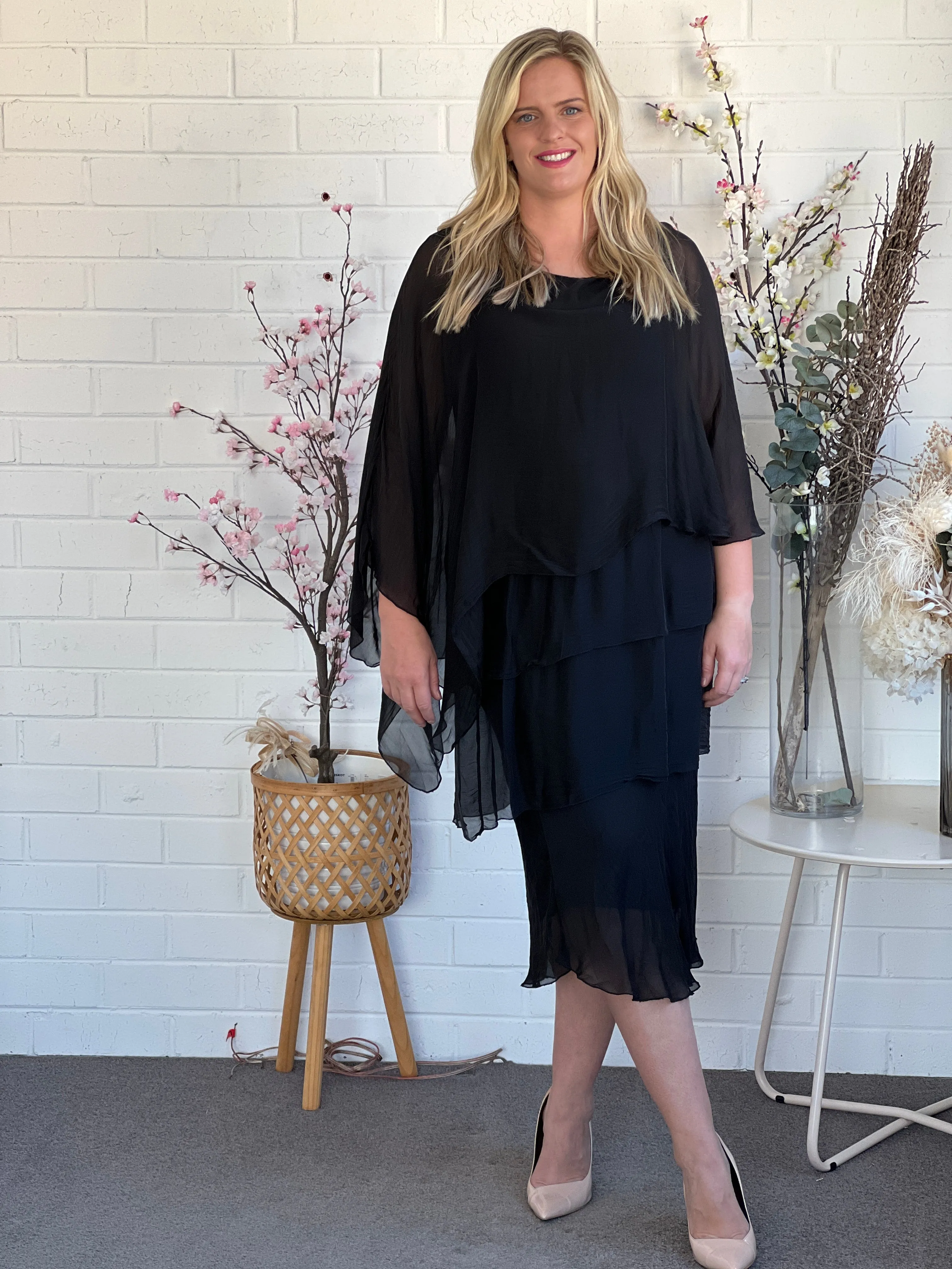 Piper Black Silk Dress