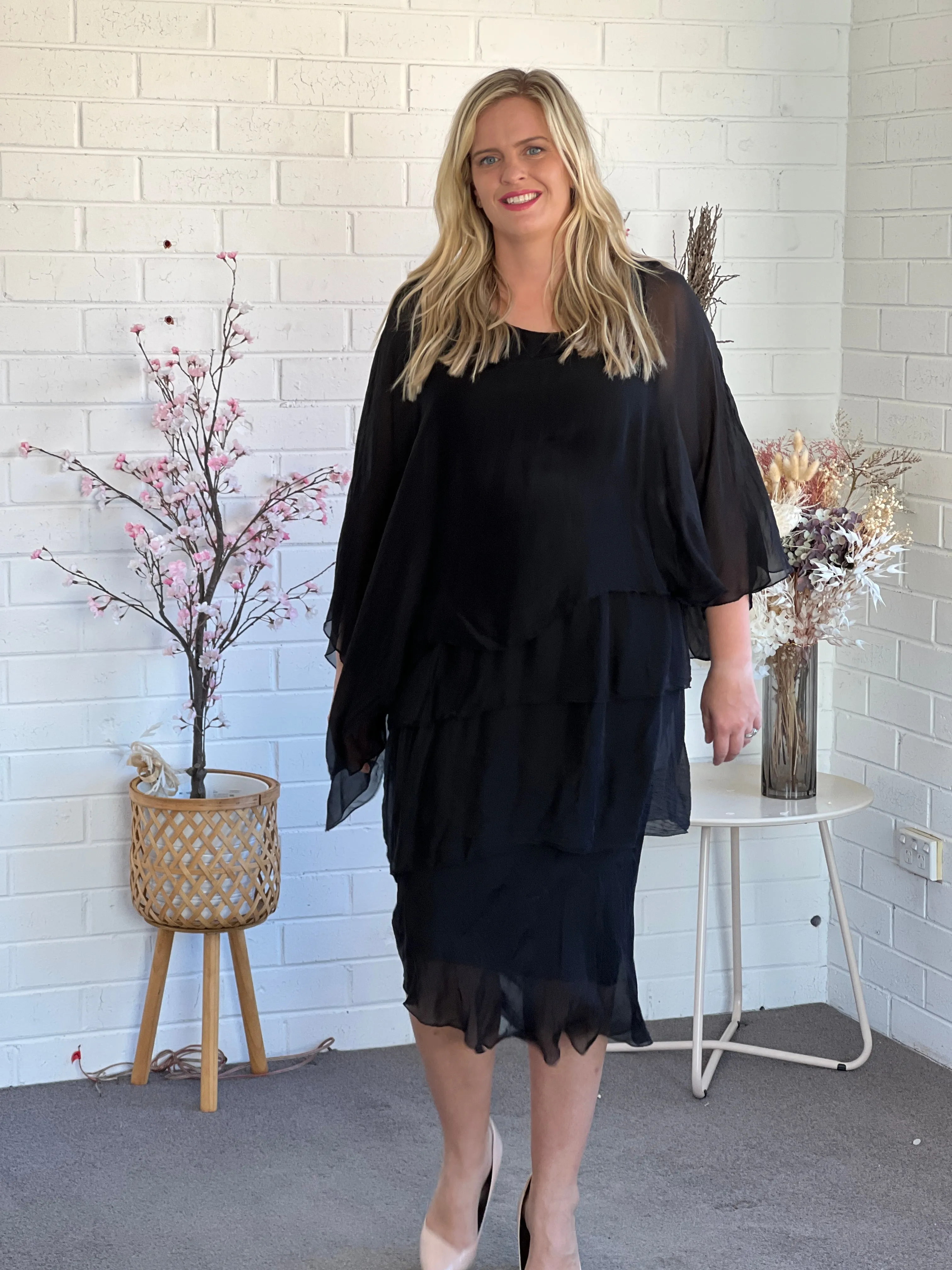 Piper Black Silk Dress