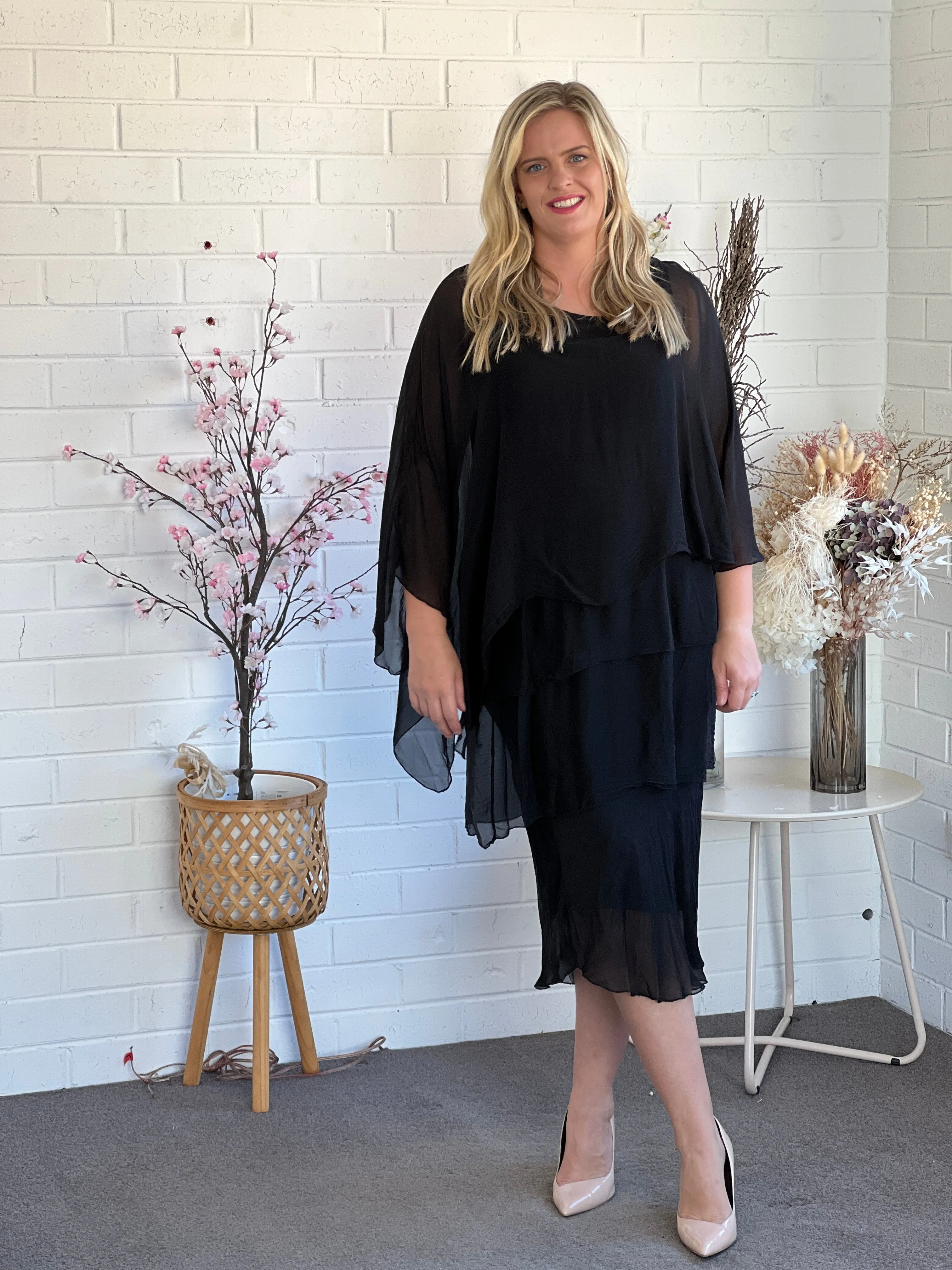 Piper Black Silk Dress
