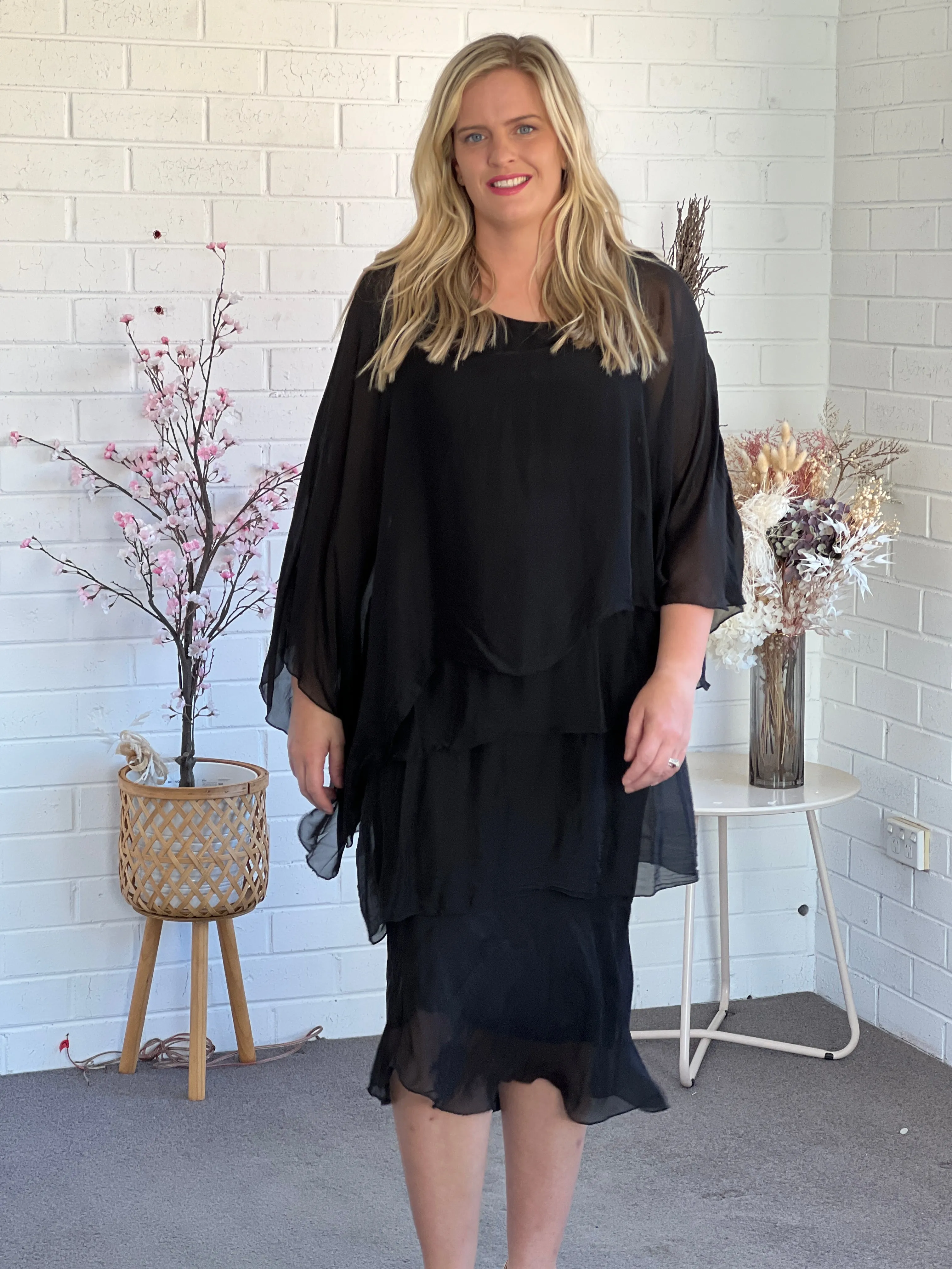 Piper Black Silk Dress
