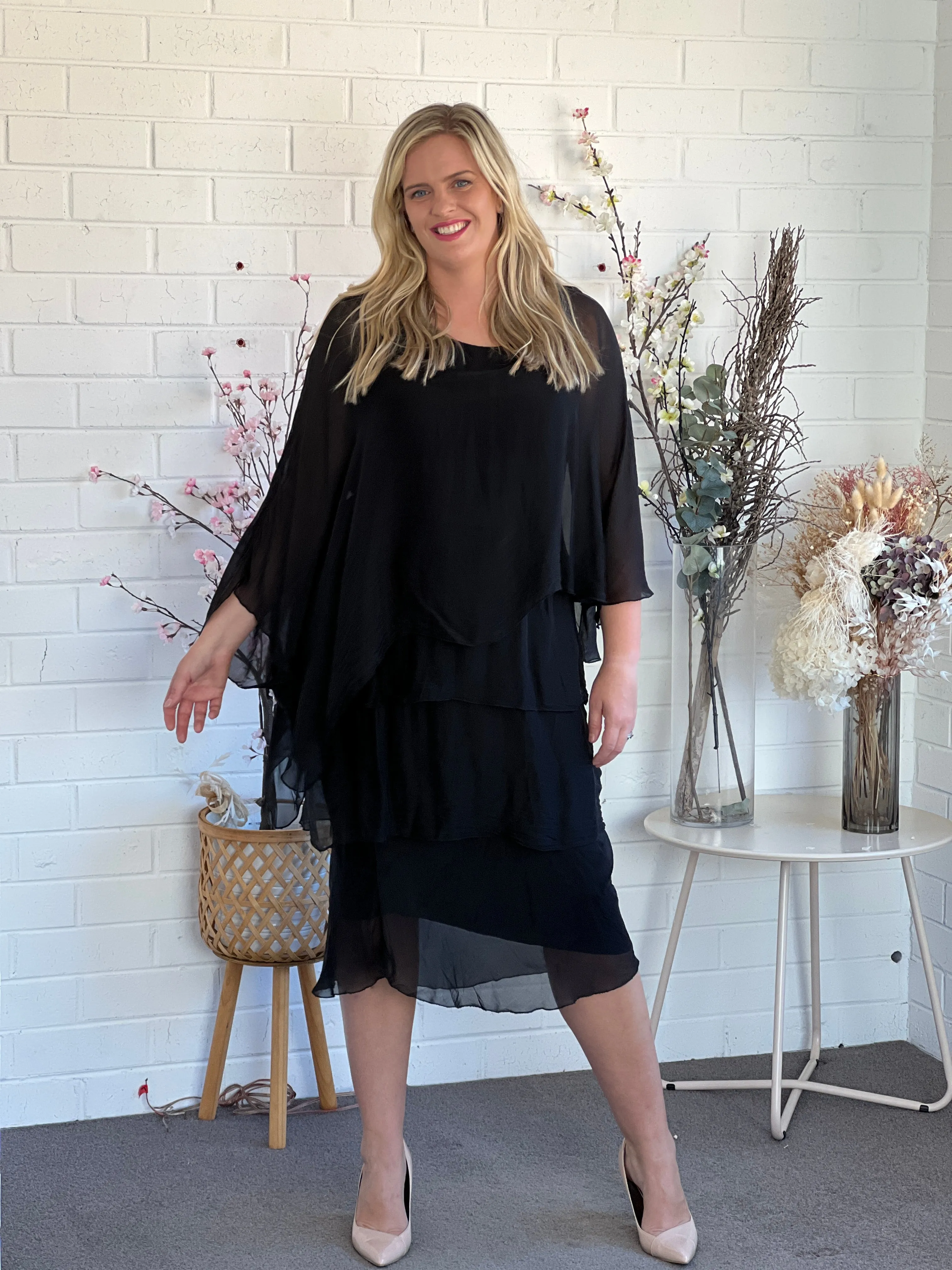 Piper Black Silk Dress