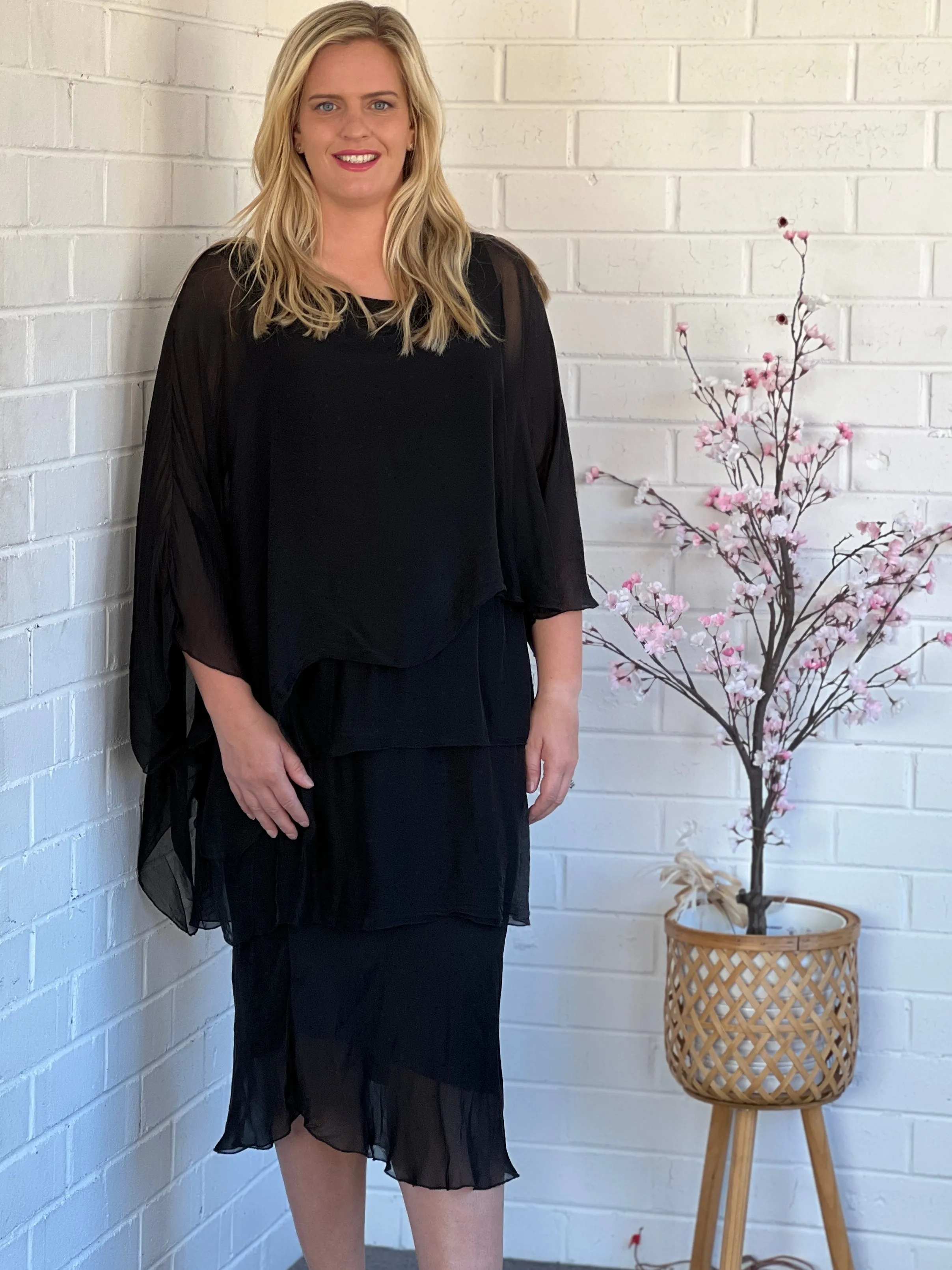 Piper Black Silk Dress