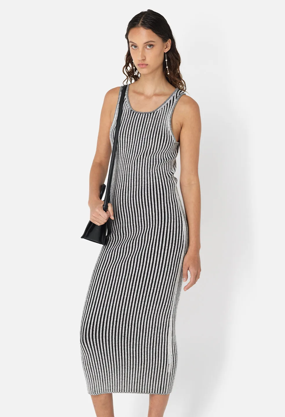Piper Silk Rib Dress / Charcoal