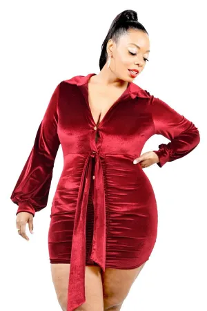 Plus Size Velvet Mini Dress