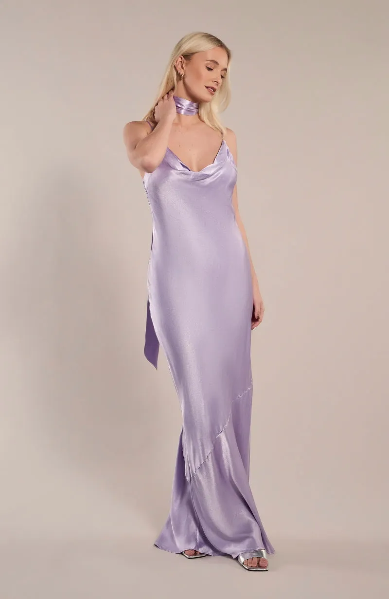 Pollenca Dress in Lilac Satin