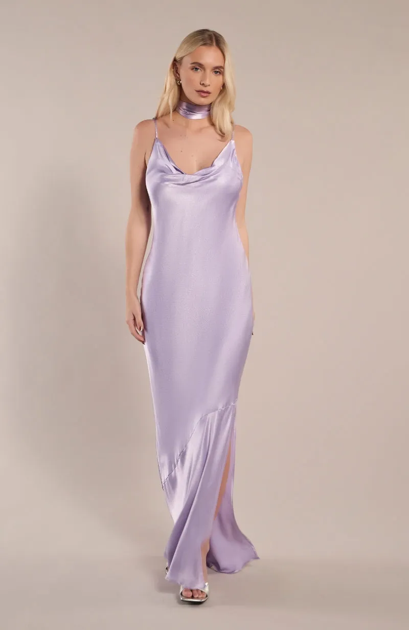 Pollenca Dress in Lilac Satin