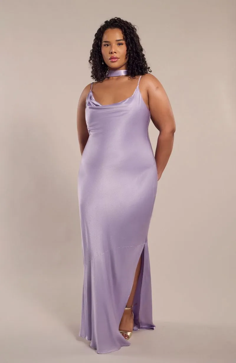 Pollenca Dress in Lilac Satin