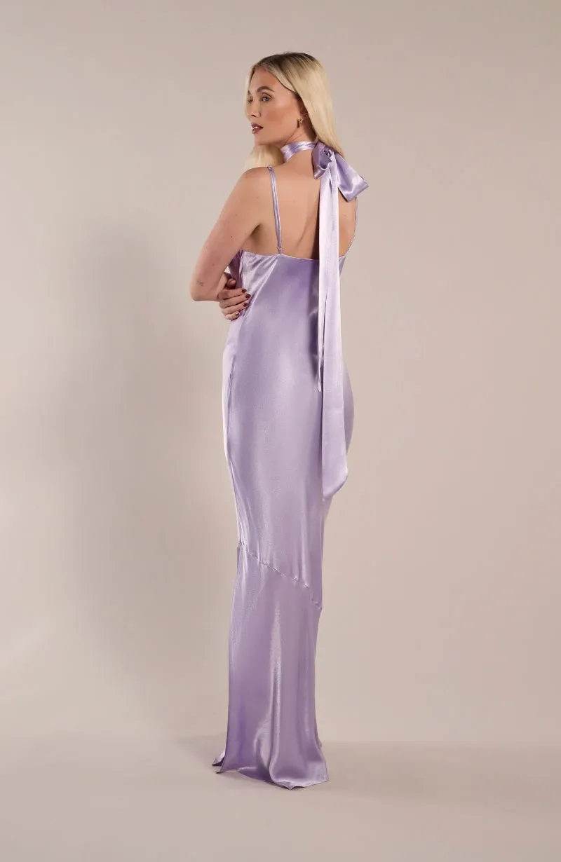 Pollenca Dress in Lilac Satin