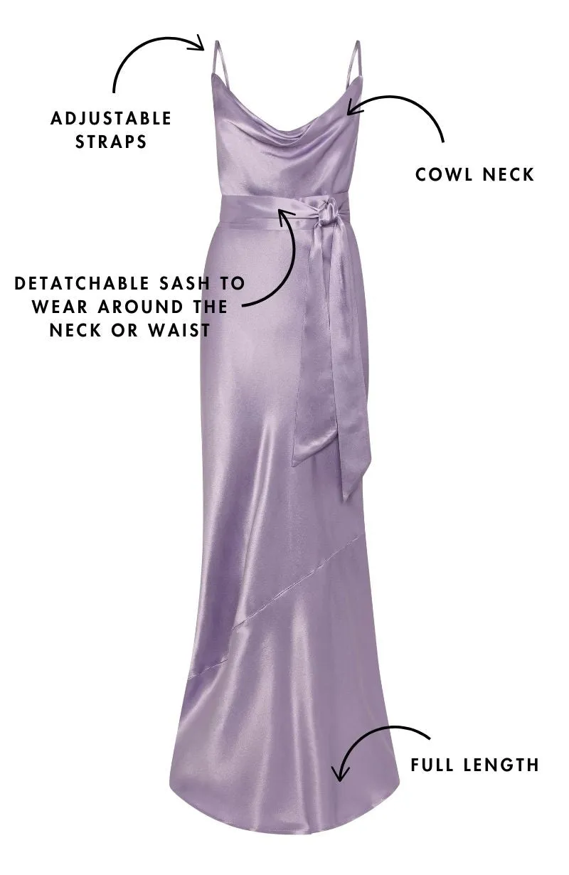 Pollenca Dress in Lilac Satin