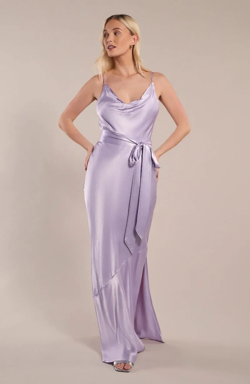 Pollenca Dress in Lilac Satin