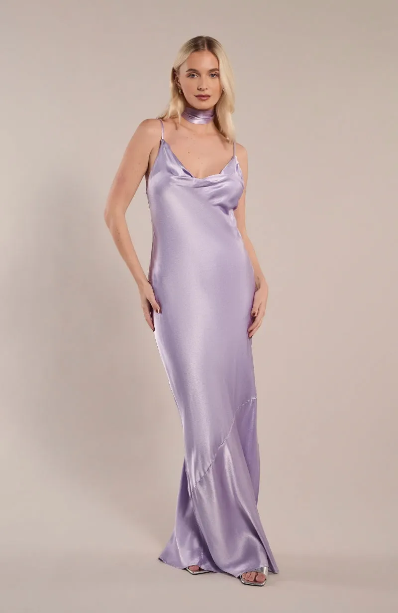 Pollenca Dress in Lilac Satin