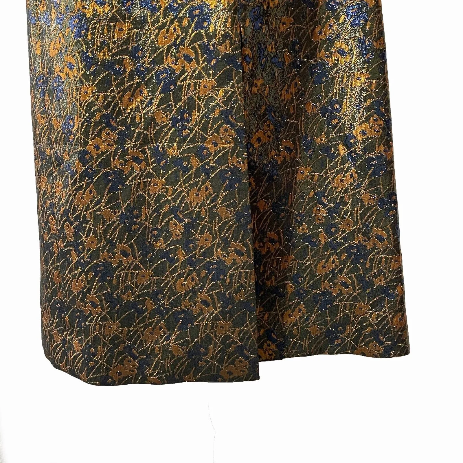 Prada - Metallic Green Floral Print Midi Halter-Neck Dress - 40 US 4