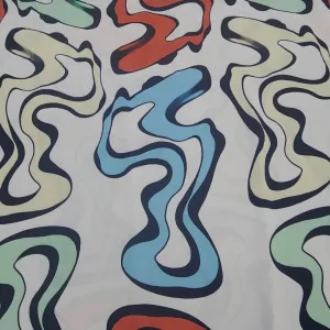 Printed Bolvian Satin Fabric 150cm Red/Yellow/Mint/Powder