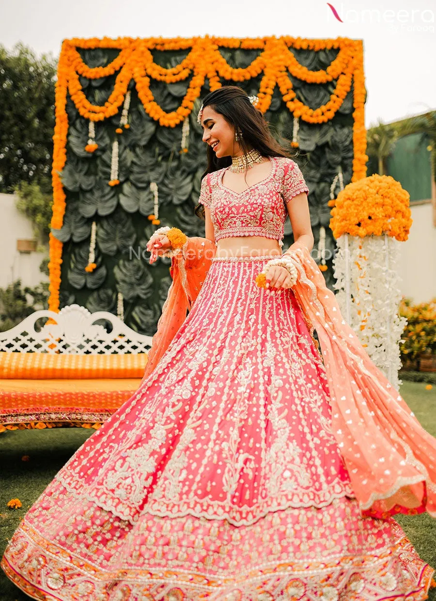 Punjabi Dress Pink Lehenga Choli for Bridal Wear #BN829