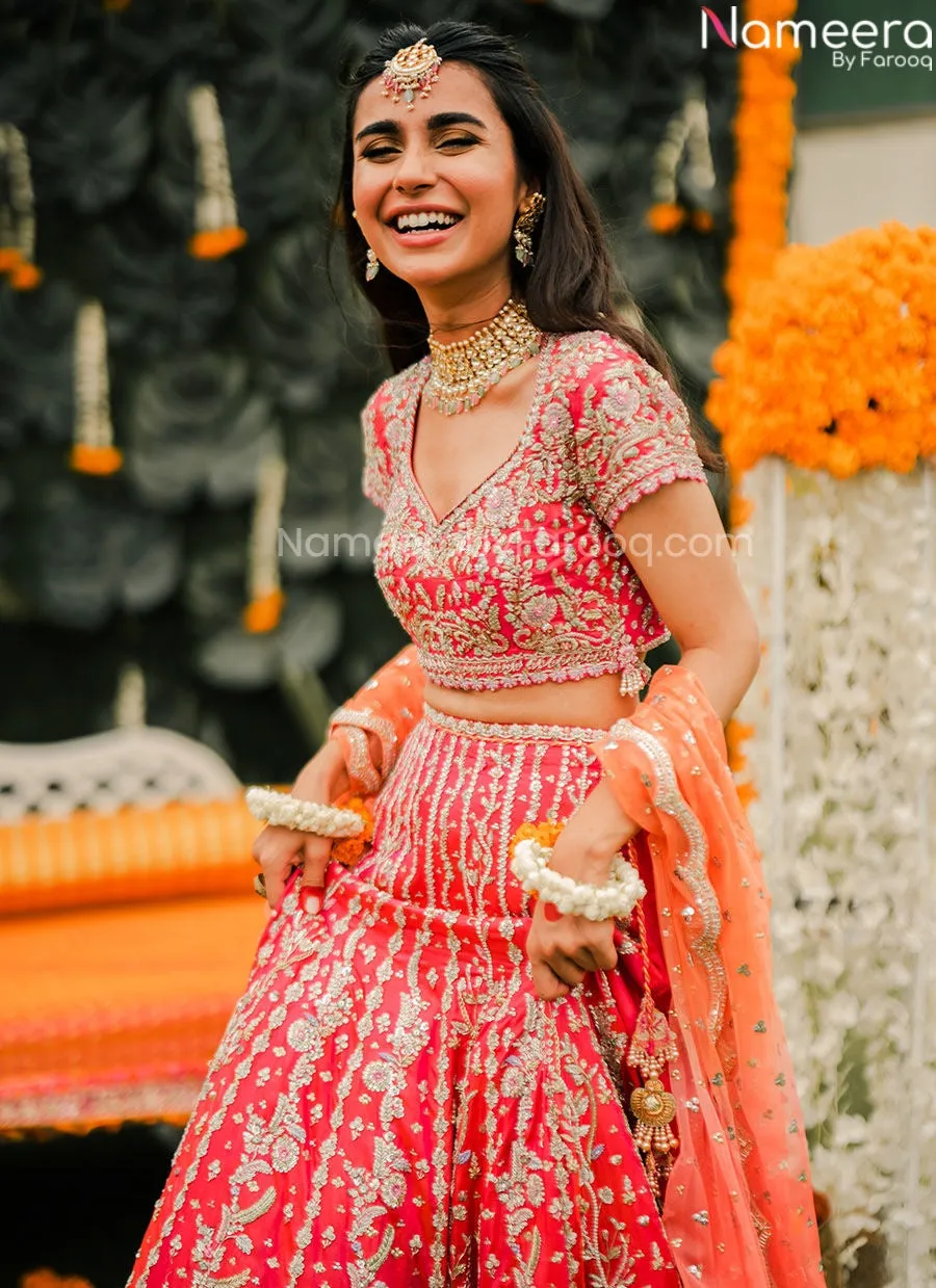 Punjabi Dress Pink Lehenga Choli for Bridal Wear #BN829