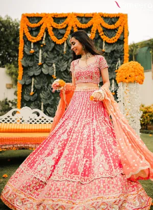 Punjabi Dress Pink Lehenga Choli for Bridal Wear #BN829