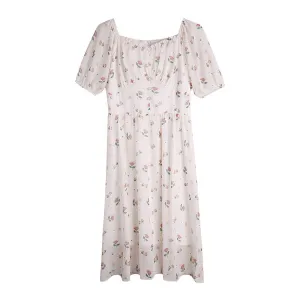 "APRICOT PINK FLORAL CHIFFON" DRESS N041602
