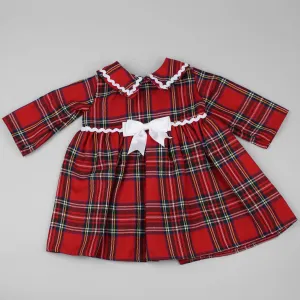 Red Tartan Dress With Long Sleeves